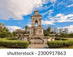 Mactan Shrine, aka Liberty Shrine, a memorial park on Mactan in Lapu Lapu City, Cebu, Philippines. Translation: "Spanish Glories"