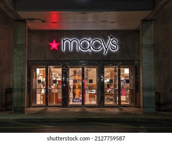 
Macy's Storefront Entrance, Saugus Massachusetts USA, February 21 2022