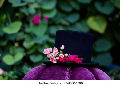 Mad Hatter Hat Decorated With Flowers