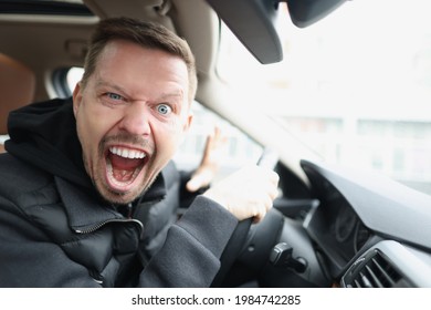 Mad Man Driver Shouts In Passenger Compartment