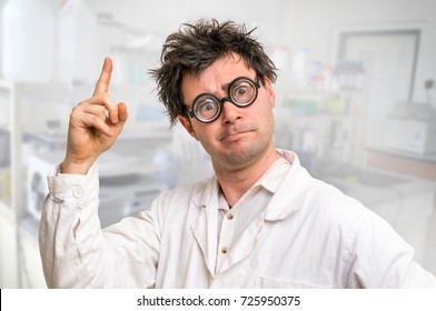 Mad Scientist Got The Great Idea In His Laboratory