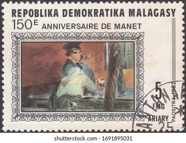 MADAGASCAR - CIRCA 1982: Stamp Printed By Malagasy Republic, Shows Painting 