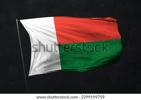 Madagascar flag isolated on black background with clipping path. flag symbols of Madagascar. flag frame with empty space for your text.