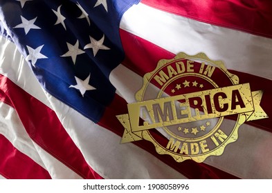 Made In America On American Flag