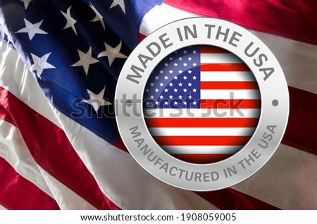 Made in America on American flag