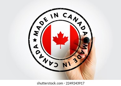 Made in Canada text emblem badge, concept background