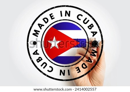 Made in Cuba text emblem badge, concept background