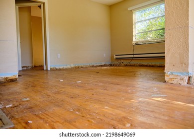 Madeira Beach, Florida USA  January 5 2021: Damage To A Home  Flooded By Tropical Storm Eta As It Slammed The Tampa Bay Region.