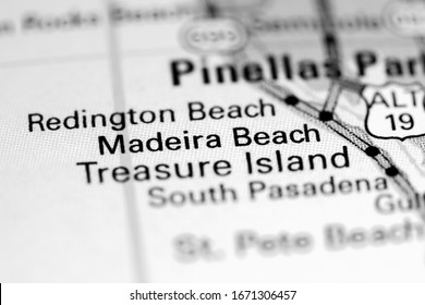 Madeira Beach. Florida. USA On A Map