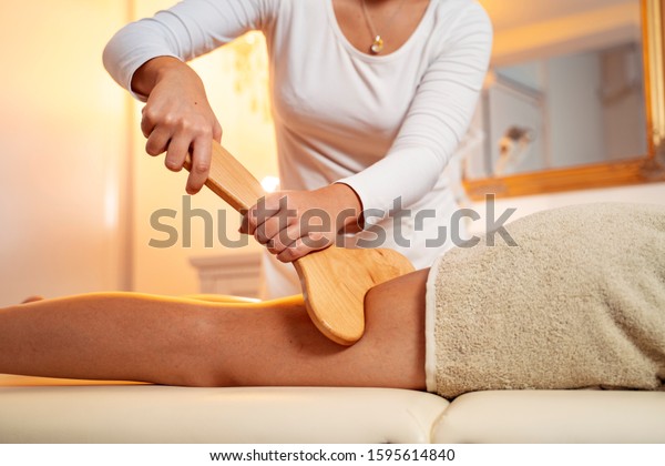 Madero Therapy Closeup Shot Masseuse Wooden Stock Photo Edit Now 1595614840