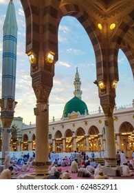 Madina,Saudi Arabia July-20-2016: Al-Masjid an-Nabawi (Prophet's Mosque) is a mosque established and originally built by the Islamic prophet Muhammad.