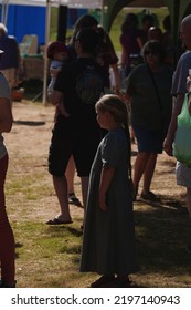  Madison, AL USA - July 2, 2022: A Child At A Local Farmers Market.                              