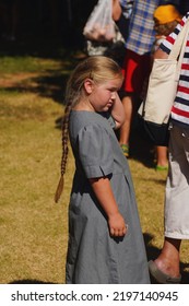  Madison, AL USA - July 2, 2022: A Child At A Local Farmers Market.                              