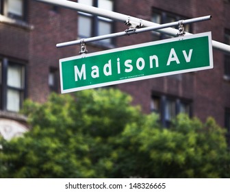 Madison Avenue Sign In New York City