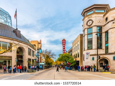 Madison, USA - October 19, 2019 : Madison City street view in Wisconsin of USA