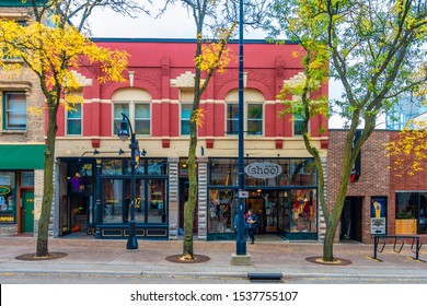Madison, USA - October 19, 2019 : Madison City street view in Wisconsin of USA