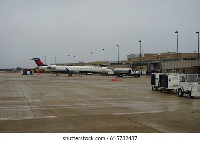 MADISON, WI -5 APR 2017- View Of The Dane County Regional Airport (MSN) Serving Madison, The Capital Of Wisconsin. MSN Serves American Airlines, Delta Air Lines, Frontier Airlines And United Airlines.