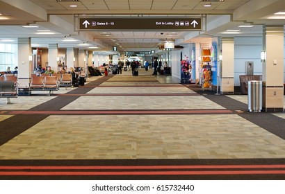 MADISON, WI -5 APR 2017- View Of The Dane County Regional Airport (MSN) Serving Madison, The Capital Of Wisconsin. MSN Serves American Airlines, Delta Air Lines, Frontier Airlines And United Airlines.