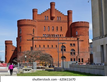 MADISON, WI -5 APR 2017- View Of The University Of Madison Armory And Gymnasium (Red Gym) On The Historic Part Of The Campus Of The University Of Wisconsin Madison (UW).