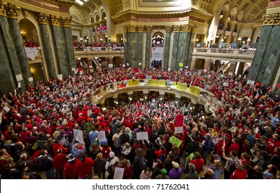MADISON, WI - FEBRUARY 18: Jesse Jackson speaks to thousands of union protesters opposing Governor Scott Walker's new budget bill at the Wisconsin Capitol on February 18, 2011 in Madison, Wisconsin.