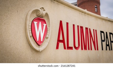 Madison, WI - May 24, 2022: University Of Wisconsin Badgers' Logo At College Campus