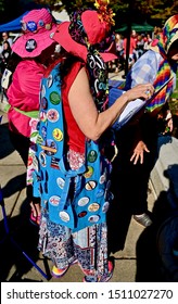 Madison, WI / USA - September 7, 2019: Members Of The Raging Grannies, An International Social Justice Group, Gather At The Dane County Farmer's Market On The Capitol Square.