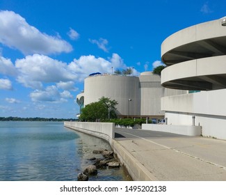 Madison, Wisconsin - 8 August 2019: The Lake Side View Of The Monona Terrace Community Center