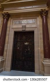 MADISON, WISCONSIN - May 10, 2014:  The Entrance To The State Senate Room In The Capital Building In Madison, WI On May 10, 2014.