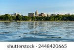 Madison Wisconsin Skyline with Capitol Building from Lake Mendota