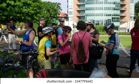 Madison, Wisconsin United States June 5th, 2019: Madison Bike To Work Week Commuter Station