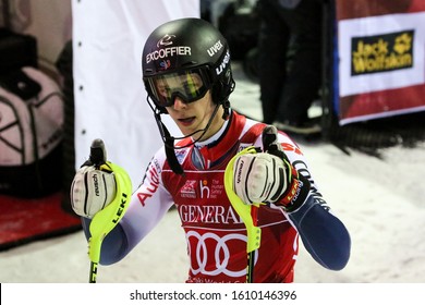 Madonna Di Campiglio, Italy, January 08 2020 Noel Clement Fra During FIS AUDI World Cup - 3Tre - Night Men Slalom Ski