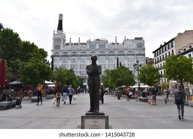 MADRID, COMMUNITY OF MADRID, SPAIN - MAY, 5TH, 2019: View Of The Monument To Federico García Lorca In The Historic Center Of Madrid. It Was Sculpted Between 1984-1986 By Julio López