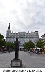 MADRID, COMMUNITY OF MADRID, SPAIN - MAY, 5TH, 2019: View Of The Monument To Federico García Lorca In The Historic Center Of Madrid. It Was Sculpted Between 1984-1986 By Julio López