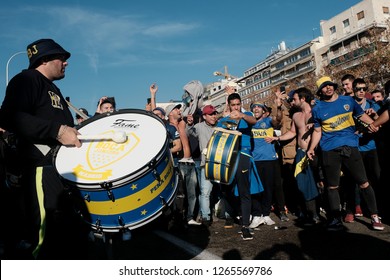 MADRID, DECEMBER 09, 2018 - Boca Juniors Fans During The Copa Libertadores Final At 
Santiago Bernabeu Stadium In Madrid