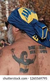 MADRID, DECEMBER 09, 2018 - Boca Juniors Fans During The Copa Libertadores Final At 
Santiago Bernabeu Stadium In Madrid