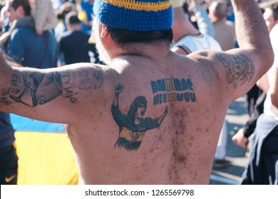 MADRID, DECEMBER 09, 2018 - Boca Juniors Fans During The Copa Libertadores Final At 
Santiago Bernabeu Stadium In Madrid