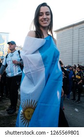 MADRID, DECEMBER 09, 2018 - Boca Juniors Fans During The Copa Libertadores Final At 
Santiago Bernabeu Stadium In Madrid