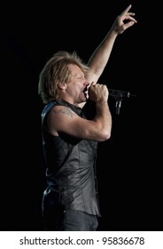 MADRID - JUNE 4: Jon Bon Jovi Giving A Concert During Rock In Rio In Arganda Del Rey On June 4, 2010 In Madrid, Spain.