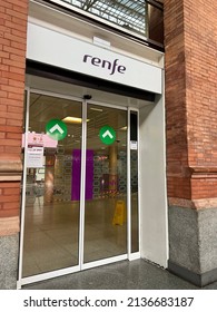 MADRID - MARCH 13, 2022: RENFE Entrance At Train Station. Renfe Operadora Is The State-owned Train Company In Spain.