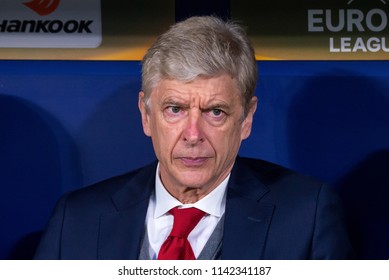 MADRID - MAY 3: The Manager Arsene Wenger At The Europa League Semi Final Match Between Atletico De Madrid And Arsenal At Wanda Metropolitano Stadium On May 3, 2018 In Madrid, Spain.