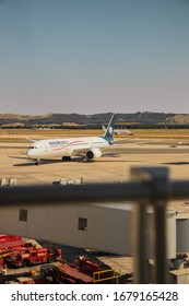 Madrid, Spain; 03/14/2020; Aeroméxico Plane In Barajas International Airport During Coronavirus Crisis