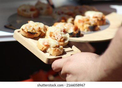 Madrid ; Spain ; 04 06 2022 ;cheese And Tomato Bread Skewers