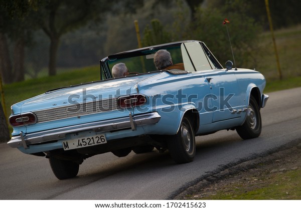 Madrid, Spain. 04/12/2014.Dodge Dart Cabriolet\
Serra.\
The Dodge Dart, a car built by the Dodge division of the\
Chrysler Corporation, was manufactured between 1960 and 1976 in\
North America,