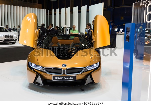 Madrid, Spain; 05/22/2018: Opening day of Madrid\
Salón del Automóvil, where public can buy different brands cars and\
get information of new models\
