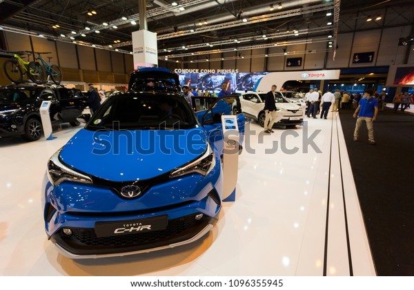 Madrid, Spain; 05/22/2018: Opening day of Madrid\
Salón del Automóvil, where public can buy different brands cars and\
get information of new models\
