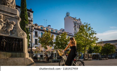 Madrid / Spain - 08 16 2017: Pedro Calderon De La Barca Famous Spanish Dramatist, Poet And Writer Of The Golden Age Statue, Monument At Plaza De Santa Ana Or Saint Anne Square.