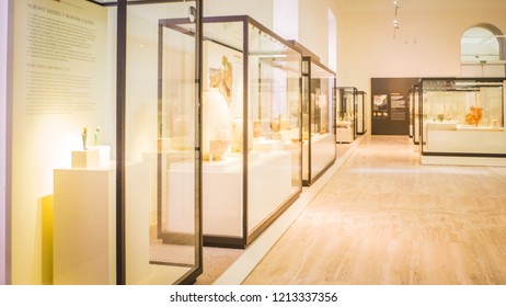 Madrid / Spain - 08 19 2017: Protohistory Rooms Exhibitions At The National Archaeological Museum At The Plaza De Colon Downtown Madrid