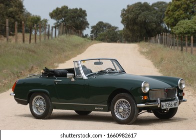 Madrid, Spain, 11/01/2010. The MG Midget is a small two-seater sports car produced by MG from 1961 to 1979. 