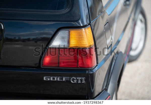 Madrid, Spain. 12-01-2021.The\
Volkswagen Golf GTI Mk2 is a compact car, the second generation of\
the Volkswagen Golf and the successor to the Volkswagen Golf\
Mk1