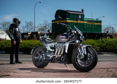 Madrid, Spain. 12/03/2020. The Triumph Rocket III Is A Three-cylinder Motorcycle Made By Triumph Motorcycles Ltd. At 2,294 Cc